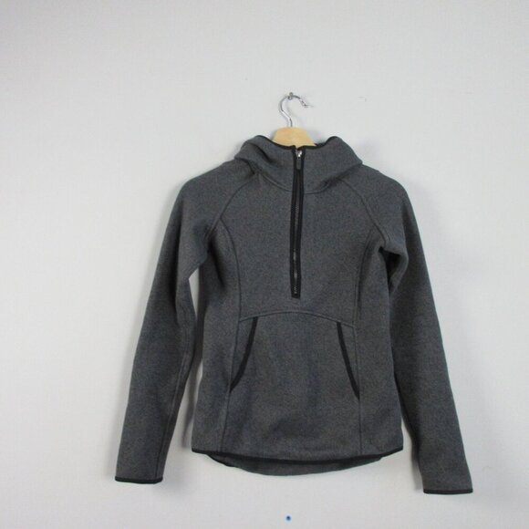 Lululemon Fleece & Thank You Pullover Women Sweatshirt 2 Grey 1/2 Zip Fleece 412 - Picture 1 of 10